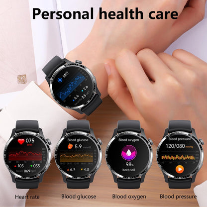 1.35 Inch Smart Watch Bluetooth Calls Health Monitoring 150+ Sports Black - Silver Milan