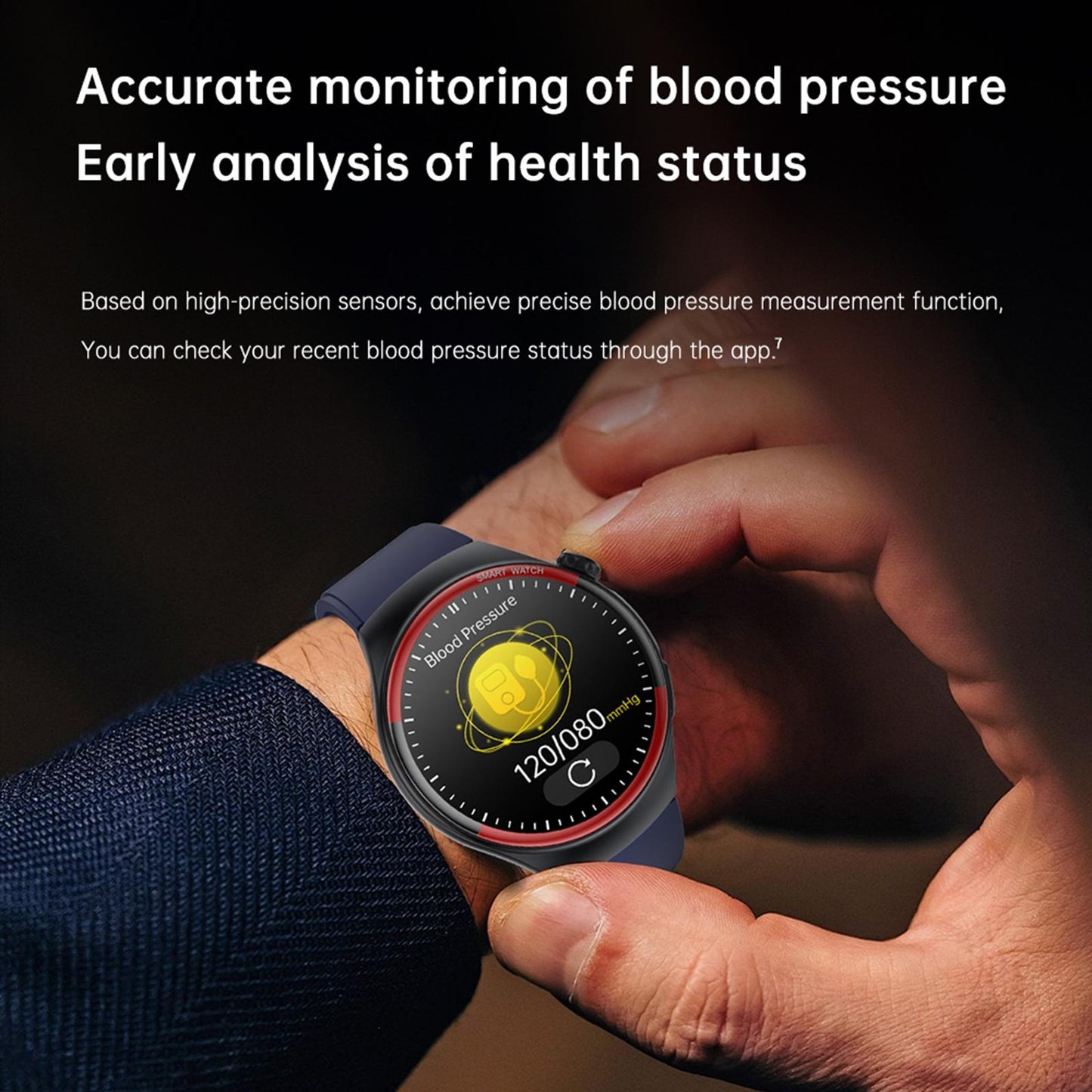 Smart Round Screen Watch With Bt Call And Health Tracking - Leather - Silicone Red