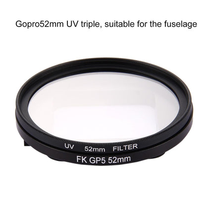 3-in-1 52mm Round Uv Lens Filter for Gopro Hero7 / 6 / 5 with Cap