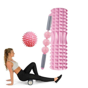 3 - In - 1 Eva Foam Roller Set For Muscle Relaxation And Yoga 45Cm Pink - Factory Direct Shop