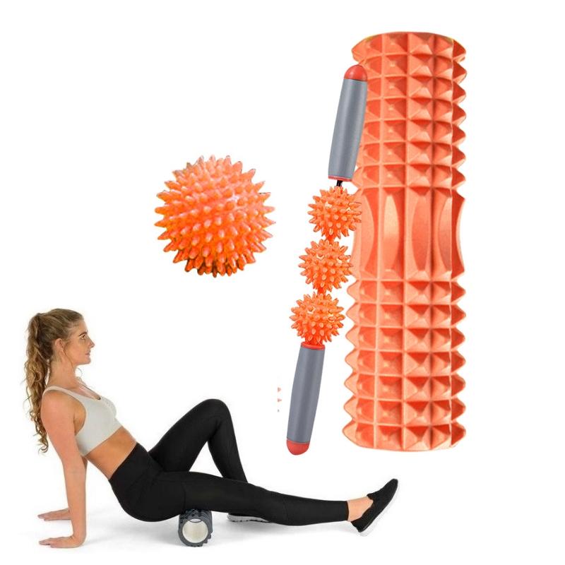 Foam Roller Set 3 - In - 1 Eva - 45cm - Orange - Factory Direct Shop