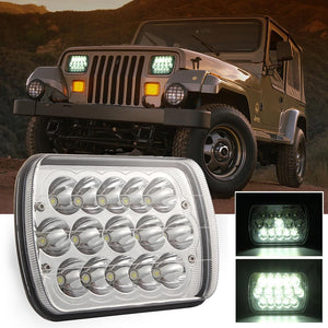 7 Inch 5X7 H4 15W Dc 9 - 30V 1500Lm Ip67 Car Truck Off - Road Vehicle Led Work Lights / Headlight With 15Leds Lamps