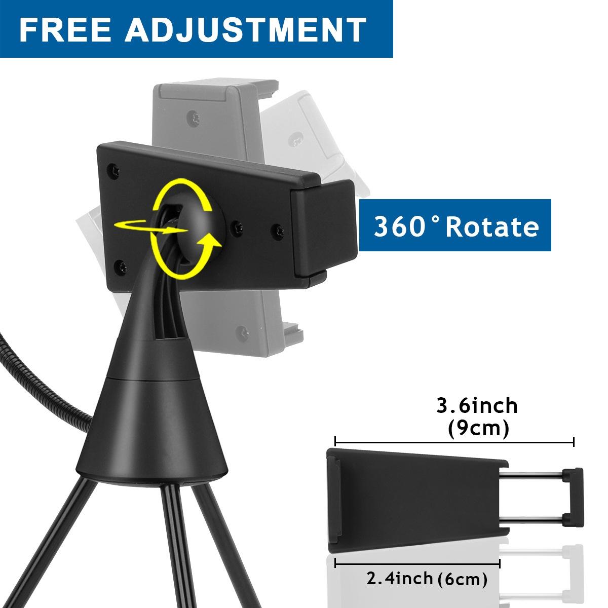 Dimmable Led Ring Lamp with Phone Tripod Stand