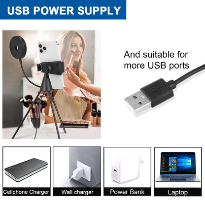 Dimmable Led Ring Lamp with Phone Tripod Stand