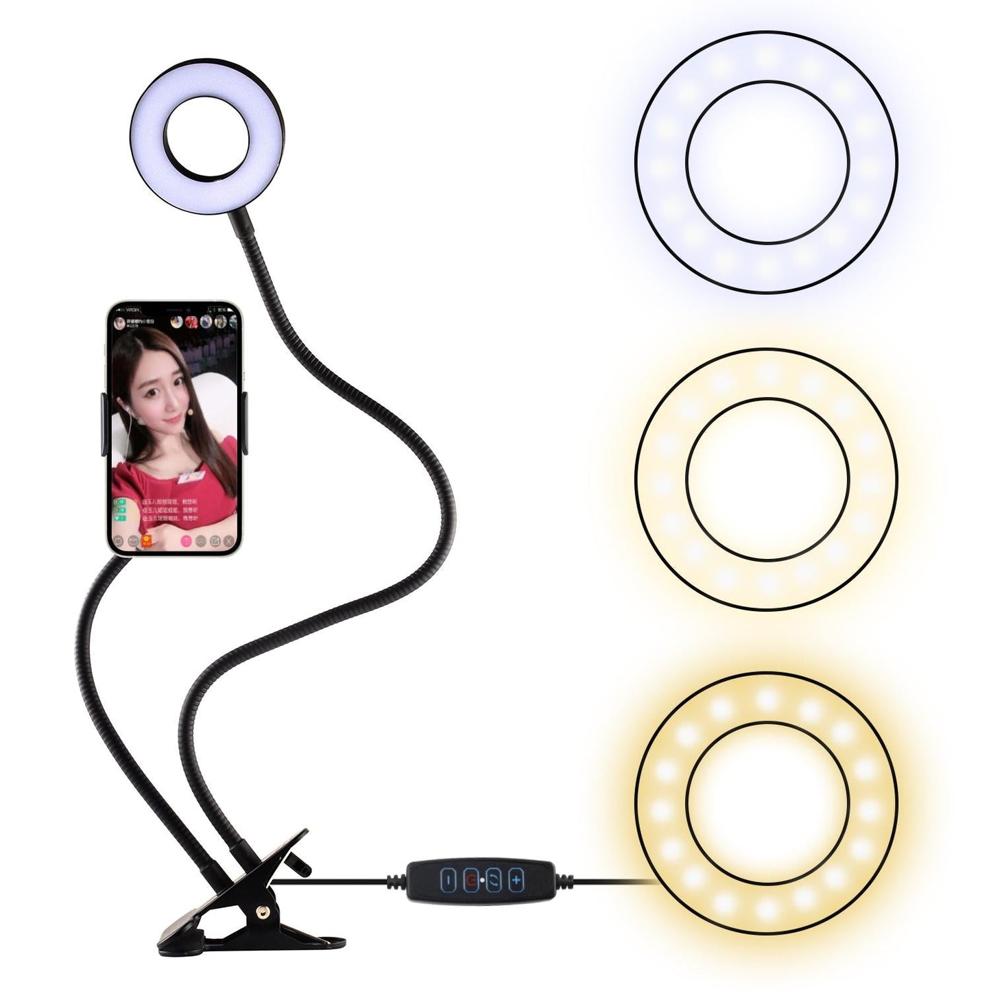Adjustable 3.5 Live Broadcast Led Fill Light with Phone Clamp