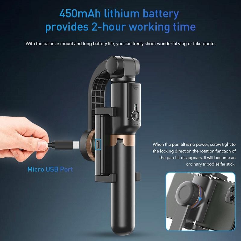 Multifunctional Mobile Phone Gimbal Stabilizer with Live Video and Selfie Stick