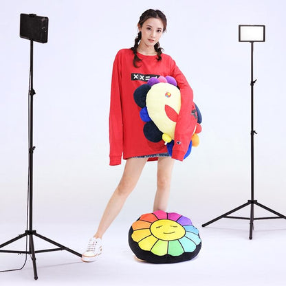 8 Three-colour Photography Flat-panel Live Fill Light - 0.5m Bracket & Bluetooth Remote