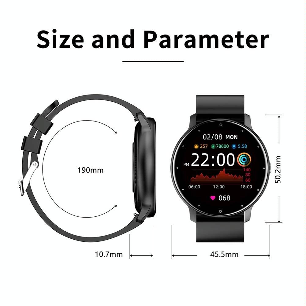 Heart Rate / Blood Oxygen / Blood Pressure Monitoring Bluetooth Smart Calling Watch - Mesh Black