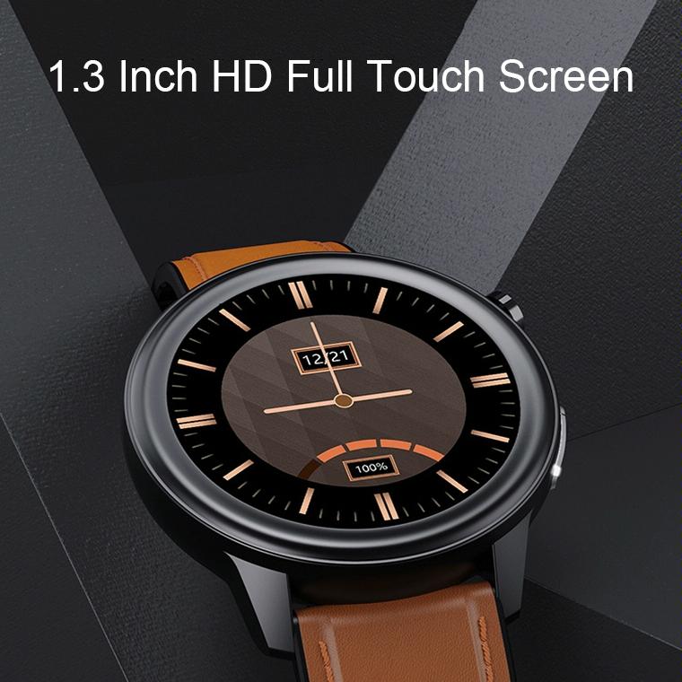 1.3 Inch Heart Rate Smart Watch Brown Leather