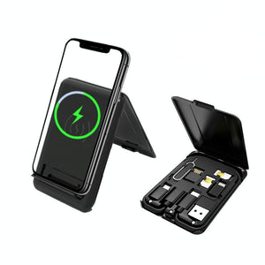 15W Wireless Charger With Data Cable Organizer And Folding Stand