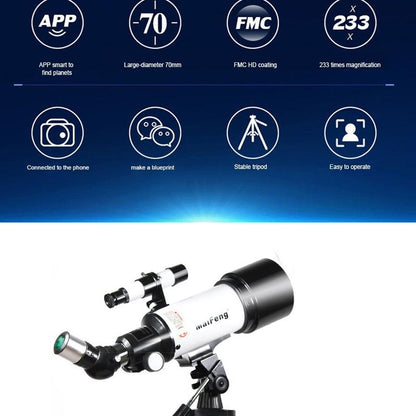 High Definition Astronomical Telescope with Tripod - 233x70
