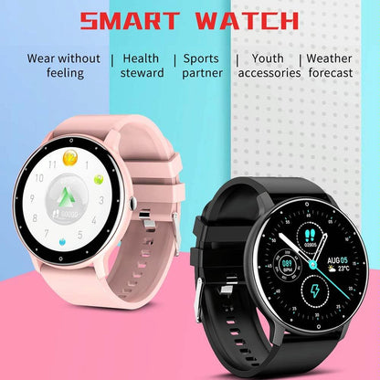 Heart Rate / Blood Oxygen / Blood Pressure Monitoring Bluetooth Smart Calling Watch - Mesh Pink
