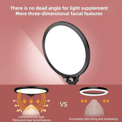 Full-screen Selfie Ring Light Tripod Set for Live Stream - 210cm Height - 210Cm Overhead Shot