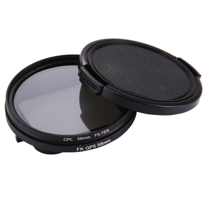 3-in-1 58mm Round Cpl Lens Filter for Gopro Hero7 / 6 / 5 with Cap