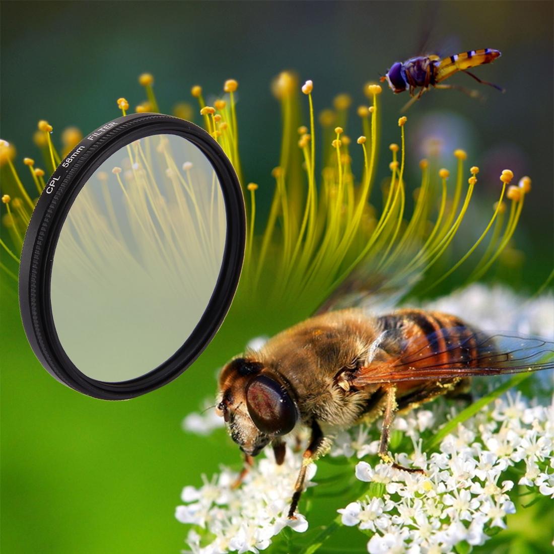 3-in-1 58mm Round Cpl Lens Filter for Gopro Hero7 / 6 / 5 with Cap