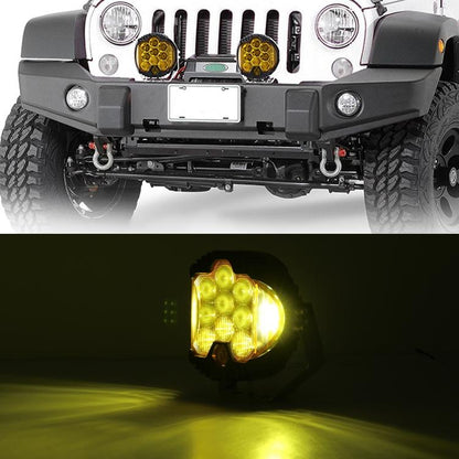 Car Led Light On Three Sides Headlight For Jeep Wrangler 7 Inch Dc12V