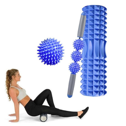 3 - In - 1 Eva Foam Roller Set 45Cm Length Blue Crescent - Factory Direct Shop