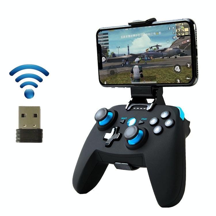 Wireless Game Controller for Android / Ios / Pc / Ps3 with Bluetooth & 2.4ghz Includes Handle Bracket and Receiver - Blue
