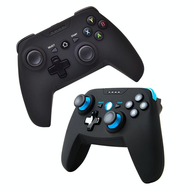 Wireless Game Controller for Android / Ios / Pc / Ps3 with Bluetooth & 2.4ghz Includes Handle Bracket and Receiver - Blue
