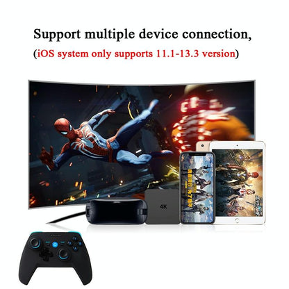 Wireless Game Controller for Android / Ios / Pc / Ps3 with Bluetooth & 2.4ghz Includes Handle Bracket and Receiver - Blue