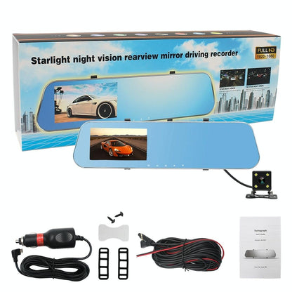 4.3 Dual Camera Vehicle Dvr with Full Hd 1080p Display
