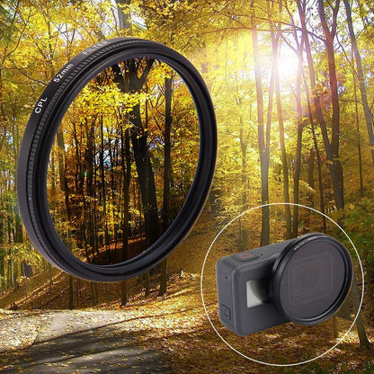 3-in-1 52mm Round Cpl Lens Filter for Gopro Hero7 with Cap