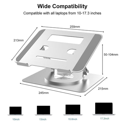Adjustable Laptop Stand - Portable Aluminum 360 Degree Rotation