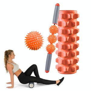 Foam Roller Set 3 - In - 1 Eva - 33cm - Wolf Tooth - Orange - Factory Direct Shop