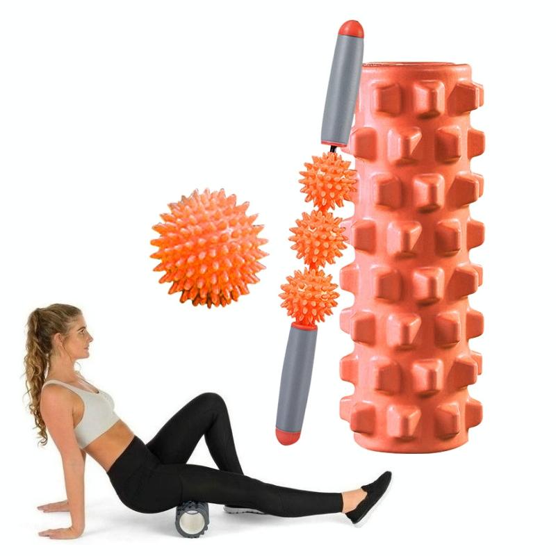 Foam Roller Set 3 - In - 1 Eva - 33cm - Wolf Tooth - Orange - Factory Direct Shop