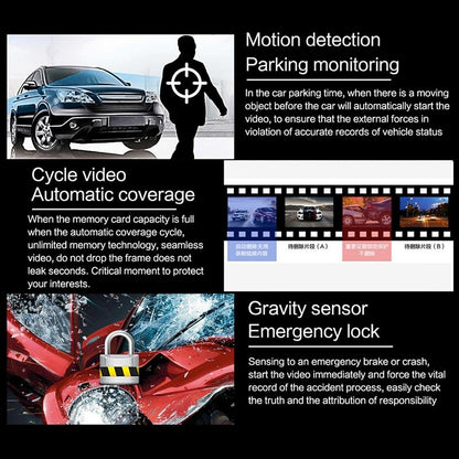 4.3 Dual-lens Hd Night Vision Driving Recorder with Parking Monitoring and Motion Detection - Vs6 Car
