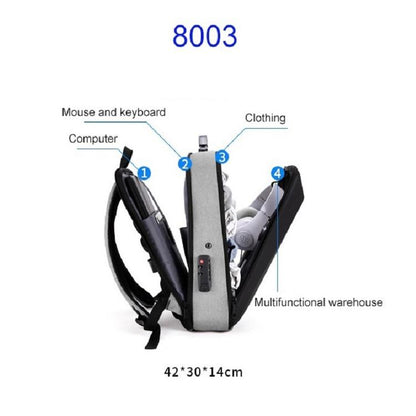 Hard Shell Backpack Alloy Frame Anti-theft Computer Bag for Men Red