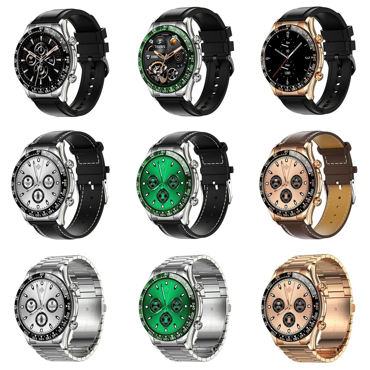 Smart Bluetooth Calling Watch With Nfc Function - Green Silver Steel