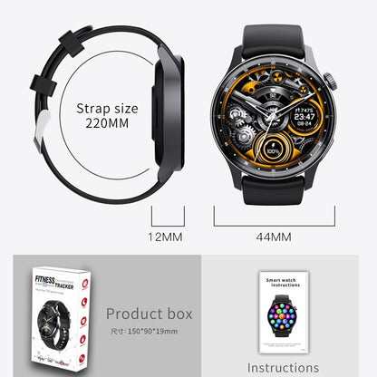 1.35 Inch Smart Watch Bluetooth Calls Health Monitoring 150+ Sports Black - Black Leather