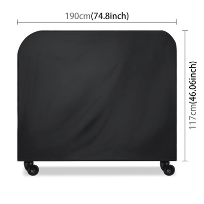 Waterproof 210d Oxford Cloth Bbq Grill Cover - Anti-uv Dust-proof Foldable - Fits Gas Charcoal Electric - 190x71x117cm - Black