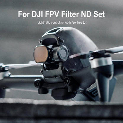 3-piece Drone Lens Filter Set for Dji Fpv - Nd4 Nd8 Nd16