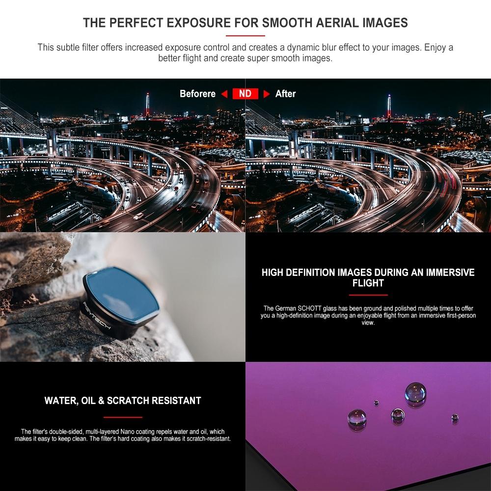 3-piece Drone Lens Filter Set for Dji Fpv - Nd4 Nd8 Nd16