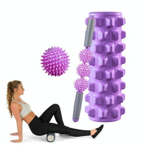 3 - In - 1 Eva Foam Roller Set 45Cm Length Purple Wolf Tooth - Factory Direct Shop