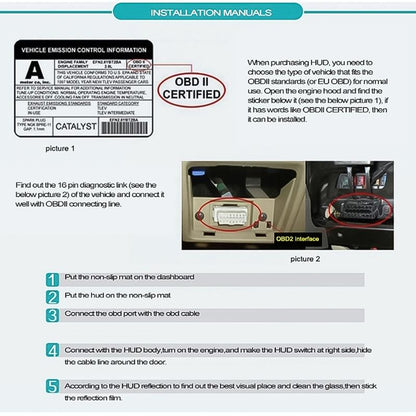 3.5 Inch Vehicle Head Up Display Car Speed Engine Revs Water Temp Voltage