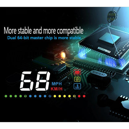 3.5 Inch Vehicle Head Up Display Car Speed Engine Revs Water Temp Voltage