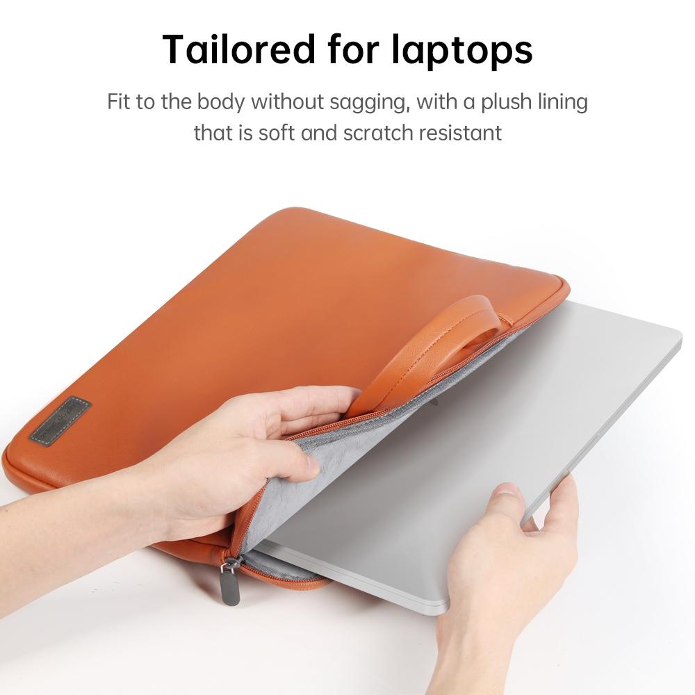 13 / 14 Inch Waterproof Pu Laptop Inner Bag - Brown