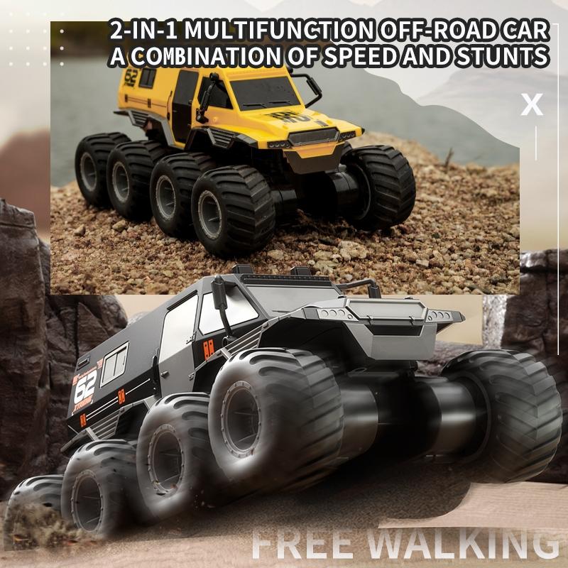 Amphibious Rc Vehicle with Eight Wheels - Black