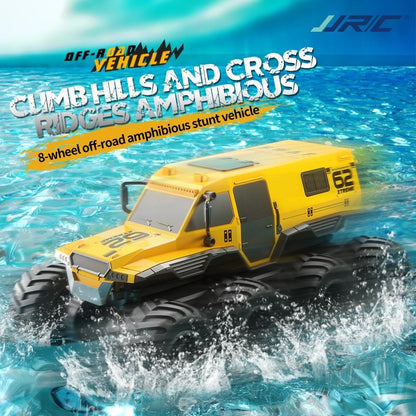 Amphibious Rc Vehicle with Eight Wheels - Black