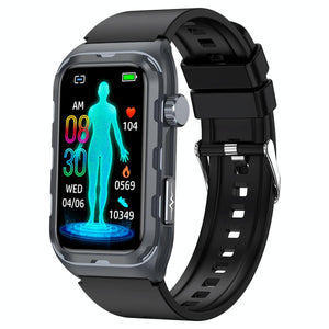 Waterproof Ecg Smart Watch For Health Monitoring - Ip68 - Black