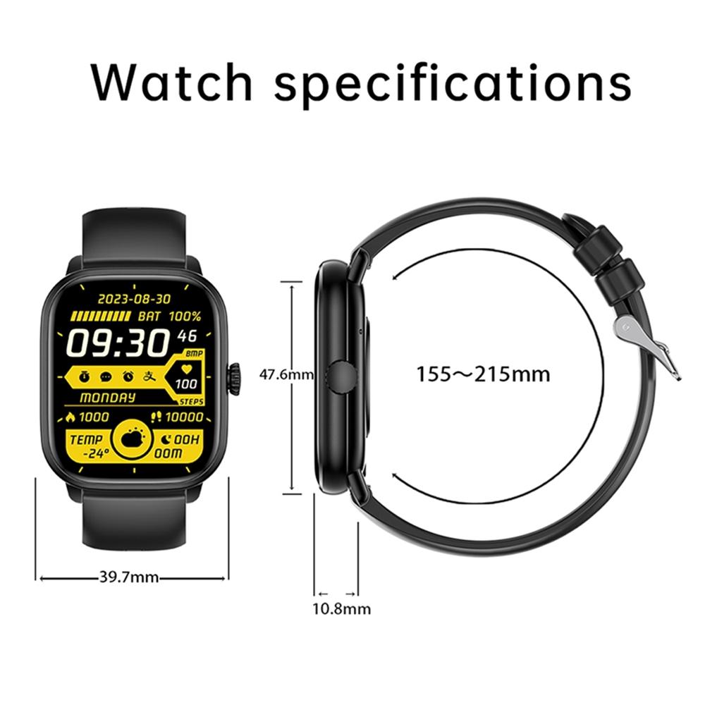 2.01 Inch Ips Hd Screen Smart Watch Supports Bluetooth Call / Health Monitoring Black