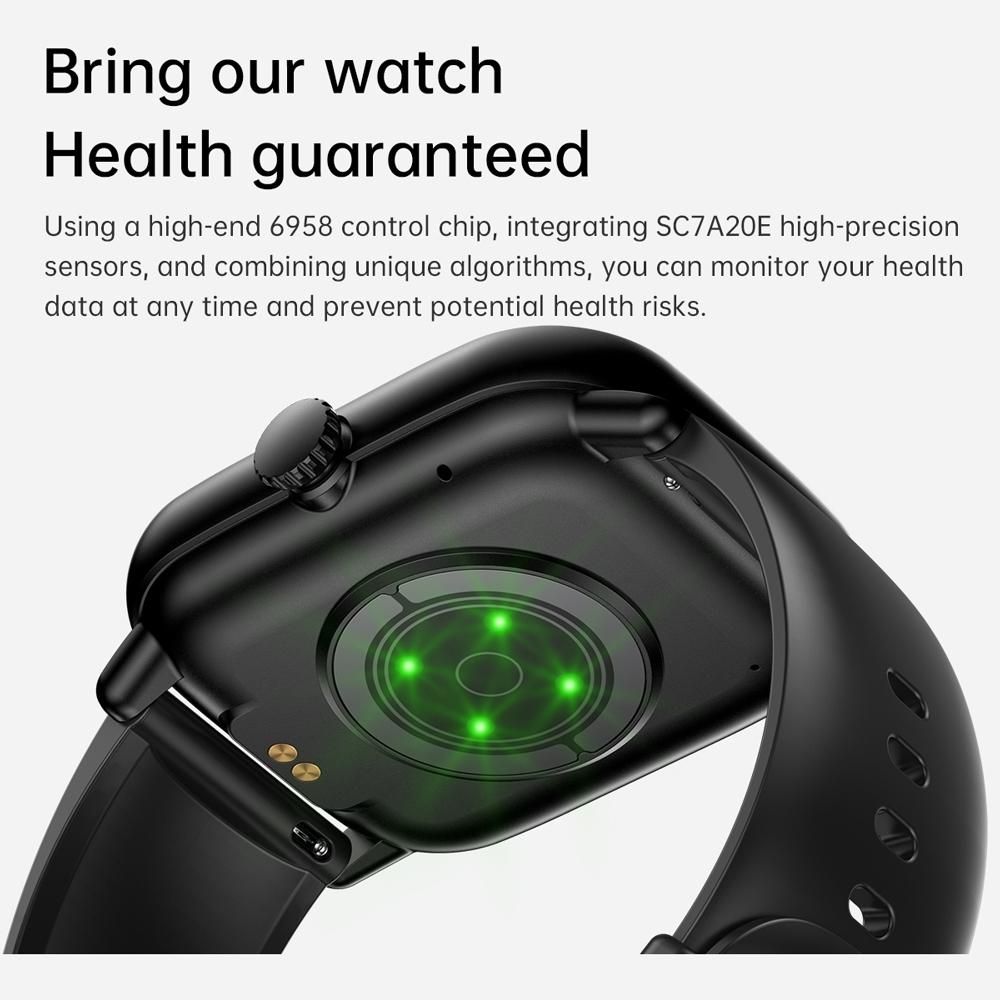 2.01 Inch Ips Hd Screen Smart Watch Supports Bluetooth Call / Health Monitoring Black