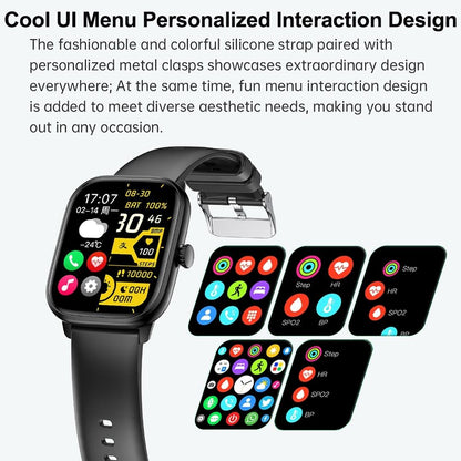 2.01 Inch Ips Hd Screen Smart Watch Supports Bluetooth Call / Health Monitoring Black