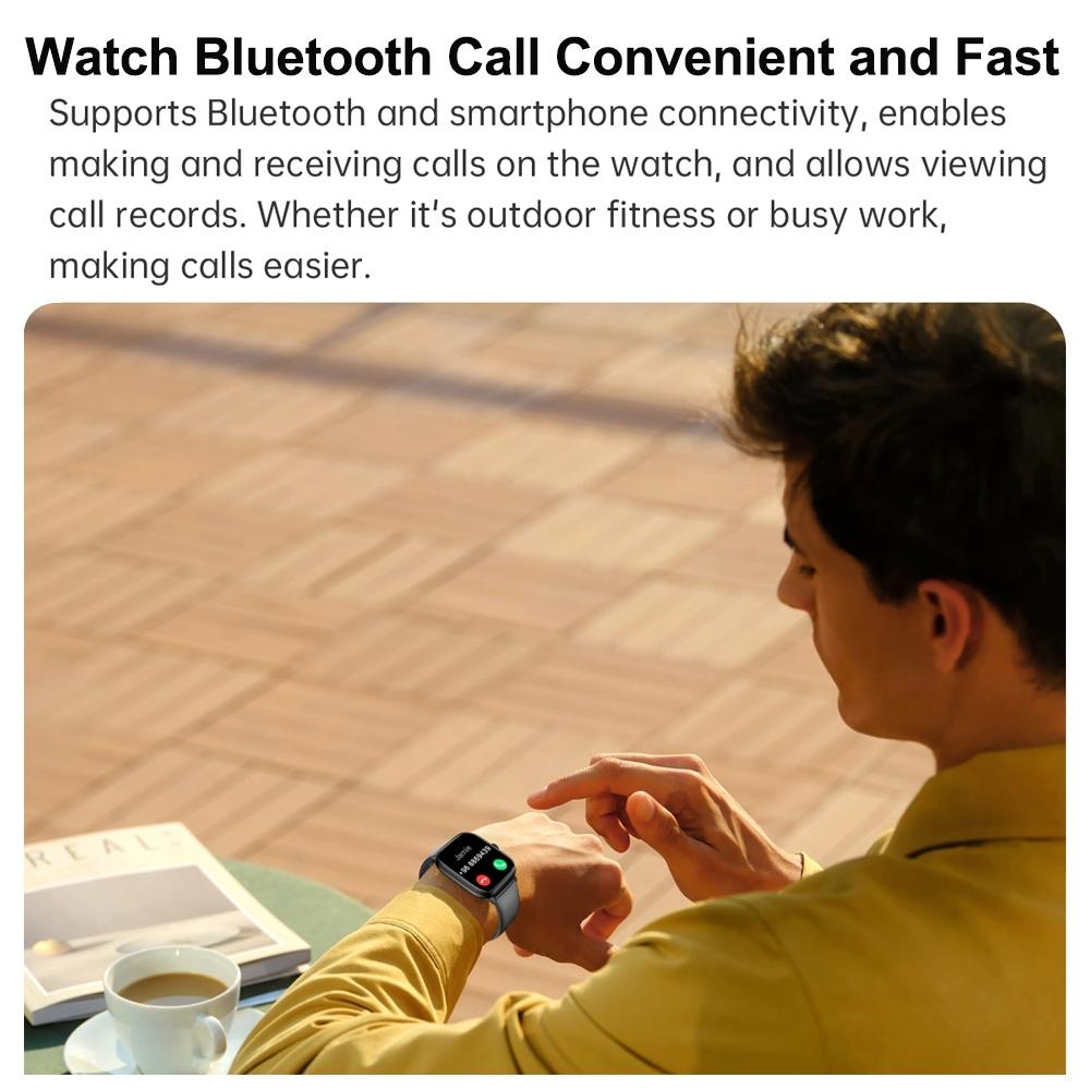 2.01 Inch Ips Hd Screen Smart Watch Supports Bluetooth Call / Health Monitoring Black