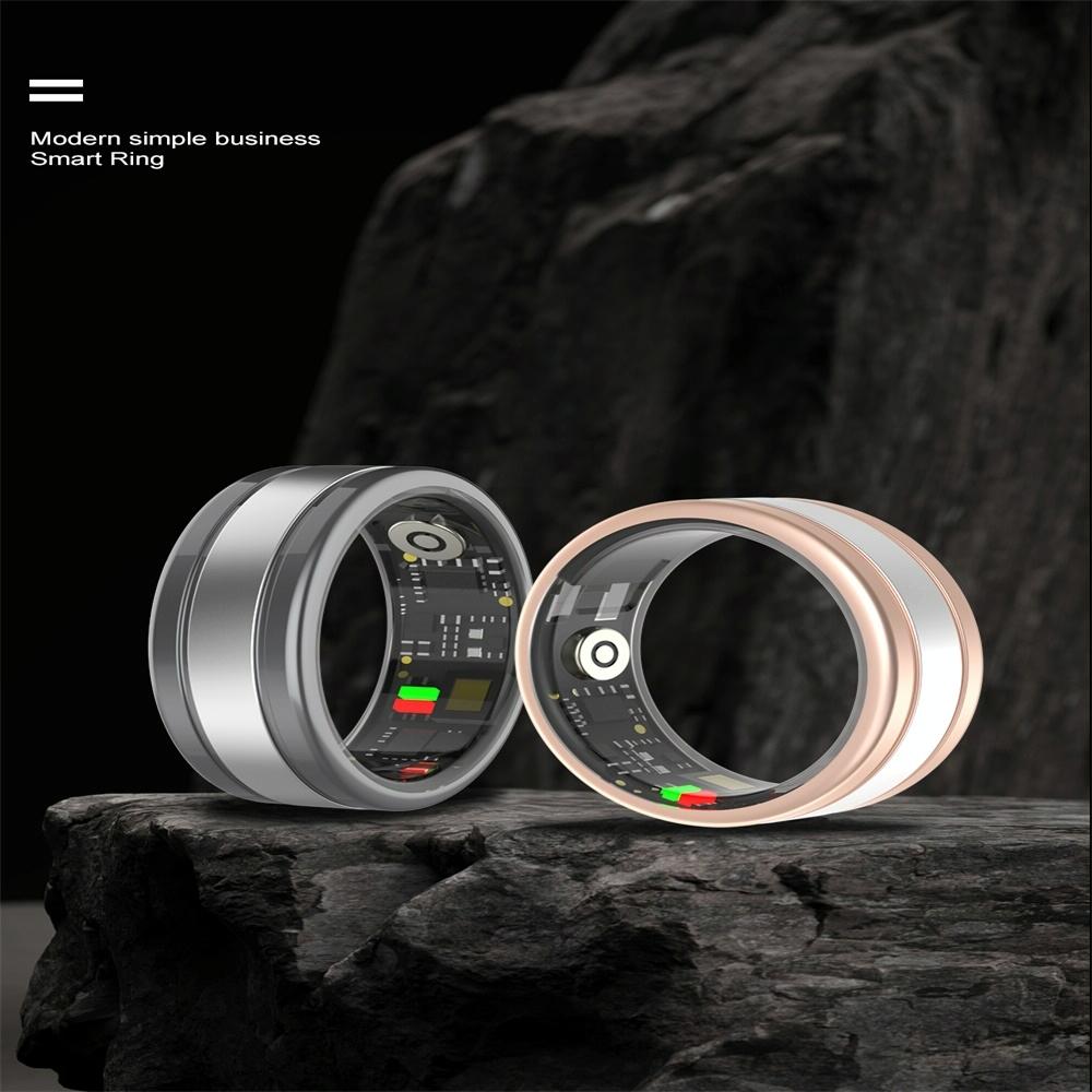 Smart Ring With Heart Rate Blood Oxygen Sleep & Sports Modes - R18 Size 8 - Black