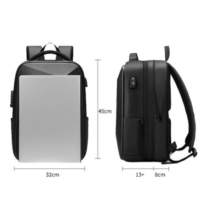 Expandable Usb Laptop Backpack for Business Travel - Black
