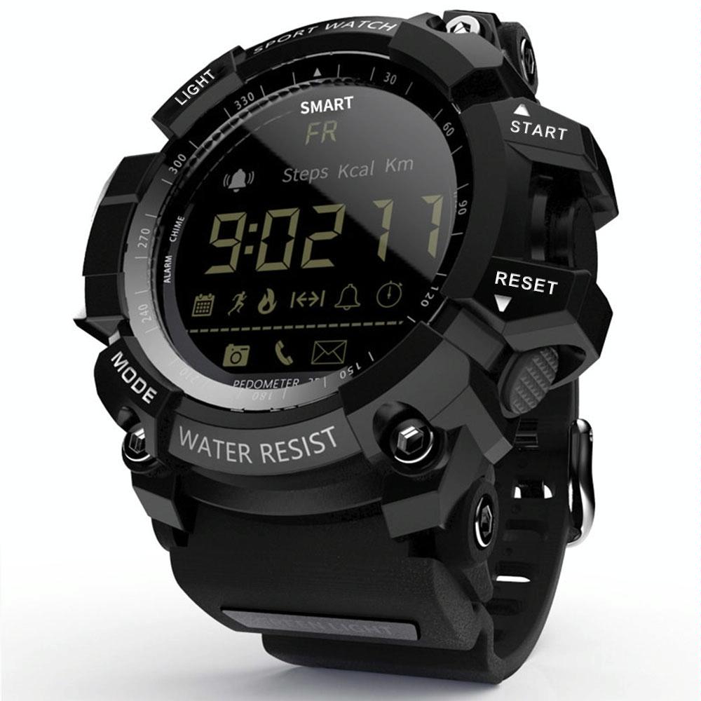 Lcd Screen 50M Waterproof Smart Watch Support Information Reminder / Remote Camera / Walking Motion Monitor Black